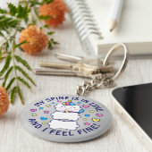 Verticorn™ My Spine is in Line Chiropractive Sleutelhanger (Zijkant)