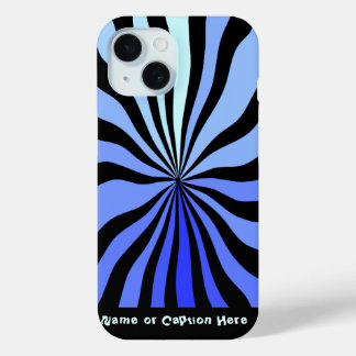 Vertigo - Zwart en Blauw - Gepersonaliseerd iPhone 15 Case