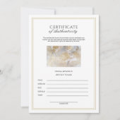 Vertikaal Certificaat van Echtheid voor Kunst Kaart (Voorkant)