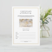 Vertikaal Certificaat van Echtheid voor Kunst Kaart (Staand voorkant)
