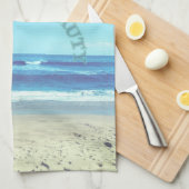 Vertoef op strandtafereel theedoek (Quarter Fold)