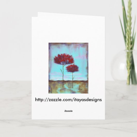 Vertogen, Abstracte kunstlandschapsrode bomen Kaart (Achterkant)