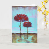 Vertogen, Abstracte kunstlandschapsrode bomen Kaart (Gele Bloem)