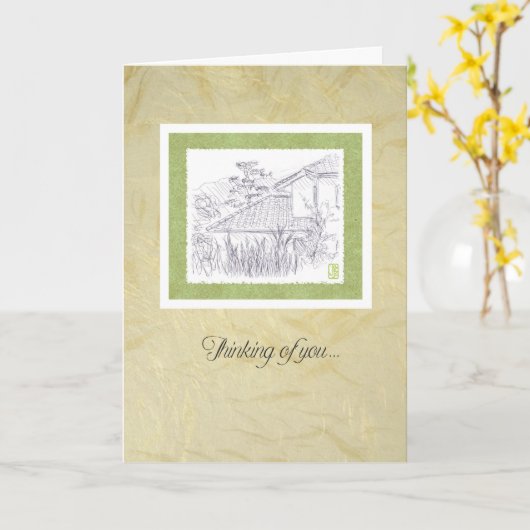 Vertogen dakhuis denken aan je kaart (Gele Bloem)