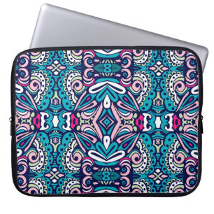 Vertogen etnische patroon. Abstracte geometrische  Laptop Sleeve
