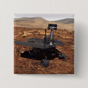 Vertolking van Mars Rover 2 door kunstenaars Vierkante Button 5,1 Cm