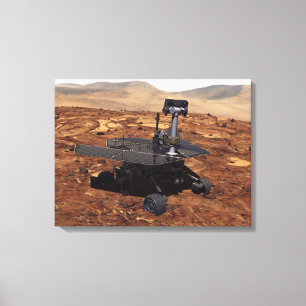 Vertolking van Mars Rover door kunstenaars Canvas Afdruk