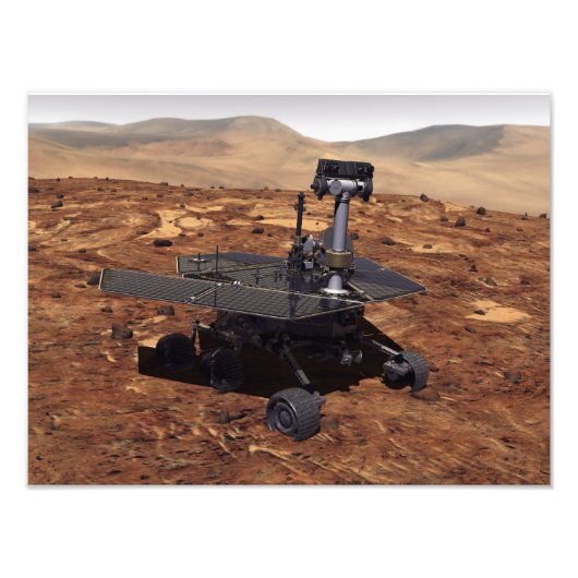 Vertolking van Mars Rover door kunstenaars Foto Afdruk (Voorkant)