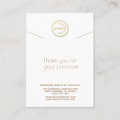 Vertoning houder ketting Voeg je Logo wit toe Visitekaartje (Achterkant)