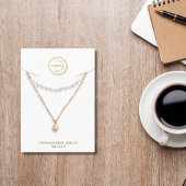 Vertoning houder ketting Voeg je Logo wit toe Visitekaartje