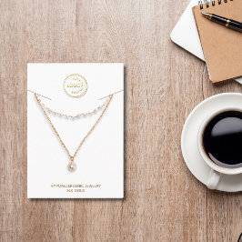 Vertoning houder ketting Voeg je Logo wit toe Visitekaartje