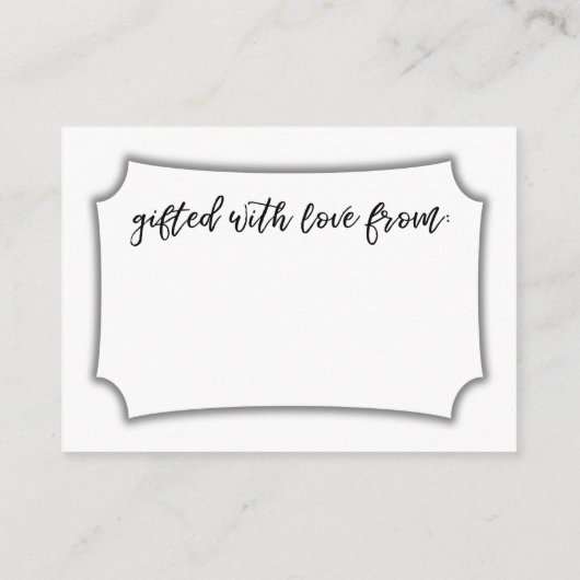 Vertoning met handschriftenscherm — Cadeau Informatiekaartje (Achterkant)