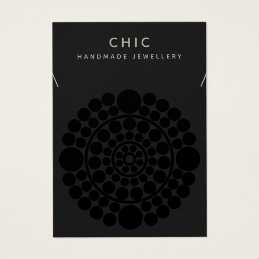 Vertoning met zwarte Ketting van legant Visitekaartje (Voorkant)