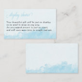 Vertoning Shower Ink Wash Textuur Baby Blauw Informatiekaartje (Voorkant / Achterkant)