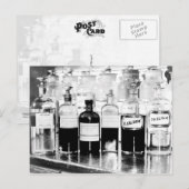 Vertoning van apothekerflessen die drugs bevatten briefkaart (Voorkant / Achterkant)