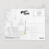 Vertoning van apothekerflessen die drugs bevatten briefkaart (Achterkant)