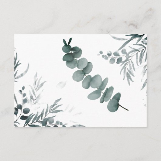 Vertoning van de Bridal Weddenschap Greenery Eucal Informatiekaartje (Achterkant)