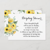 Vertoning van de Bridal Wedding Shower - Zonnebloe Informatiekaartje (Voorkant / Achterkant)