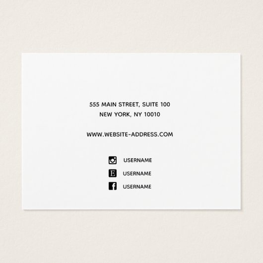 Vertoning voor horizontale vier verouderingssets L Visitekaartje (Achterkant)