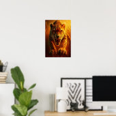Vertoornde Jachtluipaard Poster (Thuiskantoor)