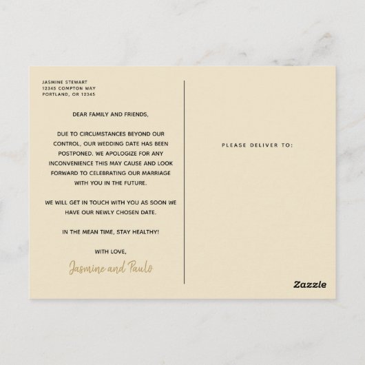 Vertraag de Datum die de Moderne Fotokaart van het Briefkaart (Achterkant)