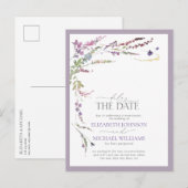 Vertraag de Datum Lila Vennootschapshuwelijk van d Aankondigingskaart (Voorkant / Achterkant)