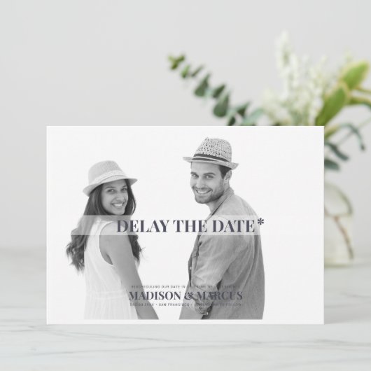 Vertraag de Datum Moderne Aangepaste Berichten van Save The Date (Staand voorkant)