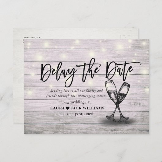 Vertraag de Datum Uitstel van de Uitstel van het h Aankondigingskaart (Voorkant / Achterkant)