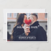 Vertraag de datum waarop de Aangepaste fotobruilof Save The Date (Voorkant)