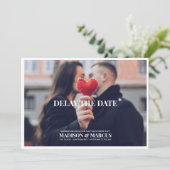 Vertraag de datum waarop de Aangepaste fotobruilof Save The Date (Staand voorkant)