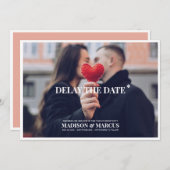 Vertraag de datum waarop de Aangepaste fotobruilof Save The Date (Voorkant / Achterkant)