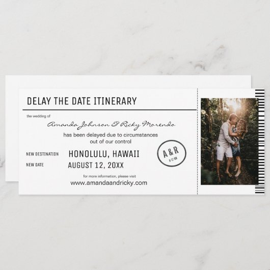 Vertraag de Datum zwarte & Witte Bestemming van de Kaart (Voorkant / Achterkant)