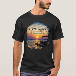 Vertraag De Zon Kan Wachten Vreedzame Zonsondergan T-shirt