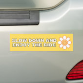 Vertraag en geniet van de rit bumpersticker (Op auto)