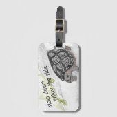 Vertraag Geniet van de Rit Waterverf Schildpad Bagagelabel (Voorkant (verticaal))