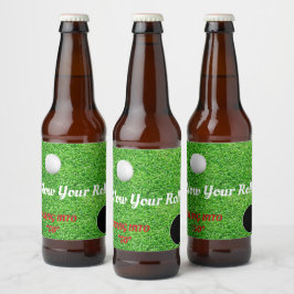 Vertraag Je Rol Golf Liefhebber Feestviering Bier Etiket