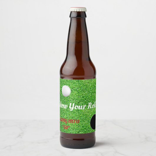Vertraag Je Rol Golf Liefhebber Feestviering Bier Etiket (Voorkant)