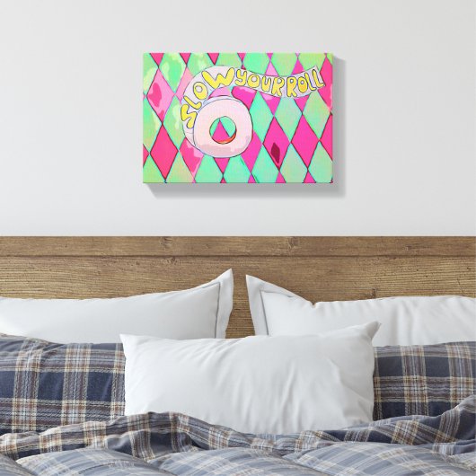 Vertraag je rol, Pop Art Badkamer Wall Art Canvas Afdruk (Insitu (Slaapkamer))