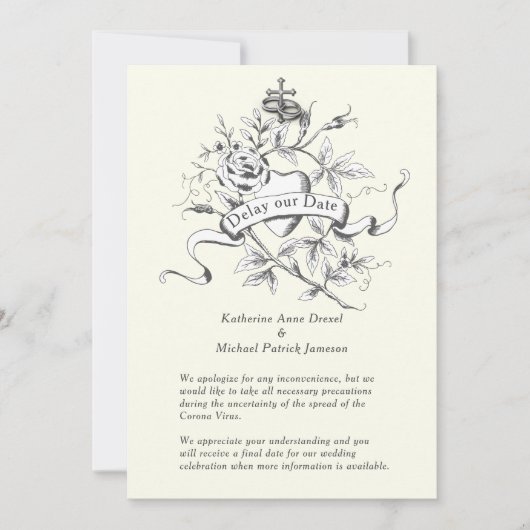 Vertraag ons huwelijkshuwelijk kaart (Voorkant)