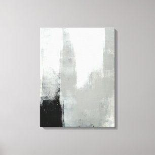 "Vertraagd" Grijs Abstract Art. Canvas Afdruk