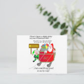 Vertraagd Kerstfeest - Kerstman vertraagd Feestdagenkaart (Staand voorkant)