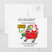 Vertraagd Kerstfeest - Kerstman vertraagd Feestdagenkaart (Voorkant / Achterkant)