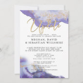 Vertraagde Baby shower Amethyst Waterverf Geode Kaart (Voorkant)