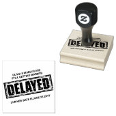 Vertraagde bruiloft met je nieuwe datumstempel rubberstempel (Gestempeld)