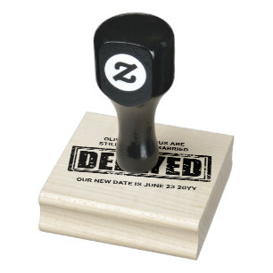 Vertraagde bruiloft met je nieuwe datumstempel rubberstempel