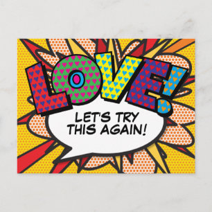 Vertraagde datumwijziging stripboek Pop Art Briefkaart
