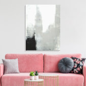 'Vertraagde' grijze Abstracte kunst Canvas Afdruk (Insitu (Woonkamer))
