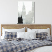 'Vertraagde' grijze Abstracte kunst Canvas Afdruk (Insitu (Slaapkamer))