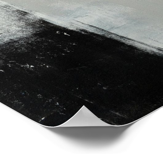 'Vertraagde' grijze Abstracte kunst Poster (Hoek)