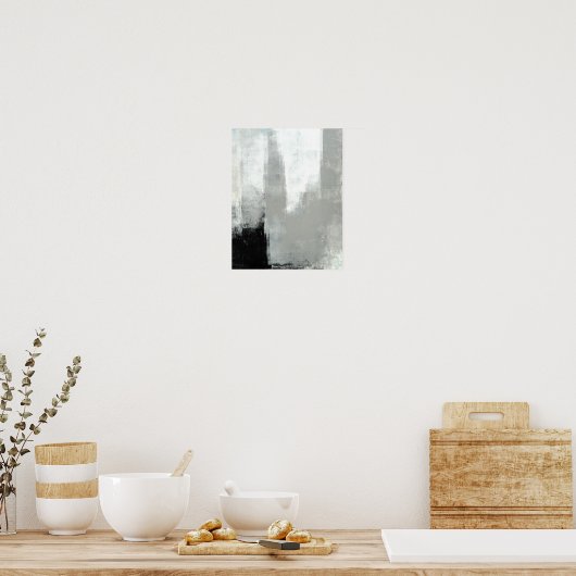 'Vertraagde' grijze Abstracte kunst Poster (Keuken)